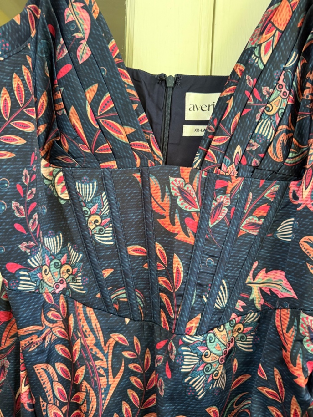 NWT Averie Halley Draped Corseted Midi Dress Floral Sz XXL - Picture 7 of 10
